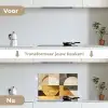 Abstract - Goud - Grijs - Vormen - Geometrisch keuken achterwand spatscherm klein -voor_na_NL