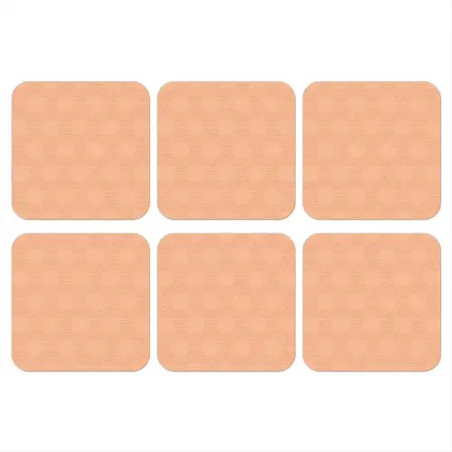 Patroon - Oranje - Lijnen onderzetter kurk middel 366 -3d