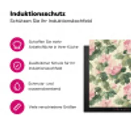 Rozen - Botanisch - Roze Inductie beschermer vinyl 3mm klein 276 -zzzzzzz-lf-ups