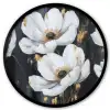 Bloemen - Wit - Abstract Fotolijst rond zonder passe partout klein -3d