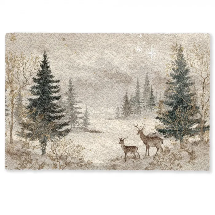 Bos - Herten - Winter - Sneeuw Deurmat klein -zkaufland3d