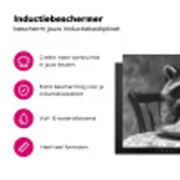 Wasbeer - Cute - Pasta - Tafelkleed - Zwart - Wit Inductie beschermer vinyl 3mm klein -wsfeer2_website