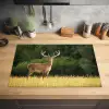 Hert - Gewei - Gras - Natuur - Dieren - Groen Inductie beschermer vinyl 3mm groot -sfeer5