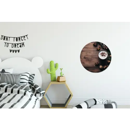 Winter - Houtlook - Stilleven Wandcirkel aluminium klein -kinderkamer