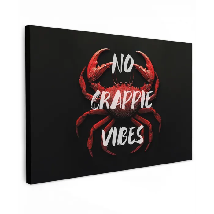 Krab - Rood - Tekst - Zwart Tuinposter op houten frame 2 cm dik klein -3d