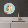 Slagroom - Taart - Blauw - Eten KitchenYeah - Keuken - Wandcirkel Forex klein -sfeer1