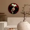 Vrouw - Kersen - Slagroom Wandcirkel plexiglas klein -sfeer1