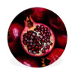Granaatappel - Rood - Fruit Wandcirkel aluminium klein -3d
