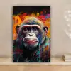 Aap - Gorilla - Graffiti - Dieren - Kleuren canvas 2cm klein -sfeer1