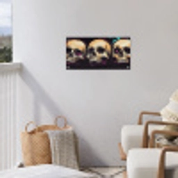 Schedels - Graffiti - Neon tuinposter los doek klein -sfeer8