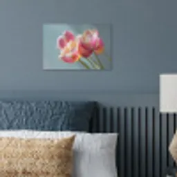 Tulpen - Roze - Stelen poster papier klein -sfeer2