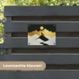 Wolf - Bergen - Maan - Zwart tuinposter los doek klein -sfeer3