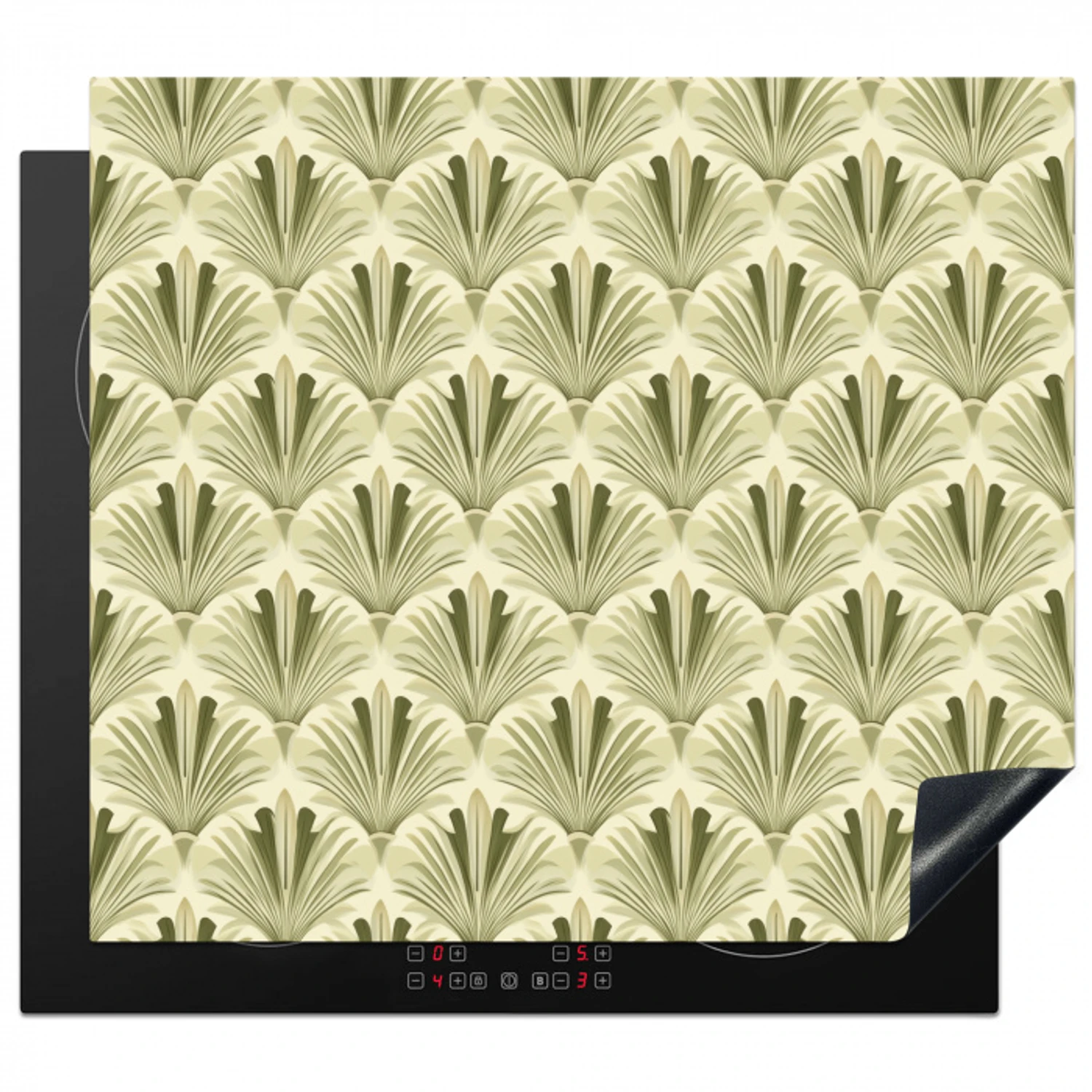 Klassiek - Waaier - Groen Inductie beschermer vinyl 3mm middel 274 -3d