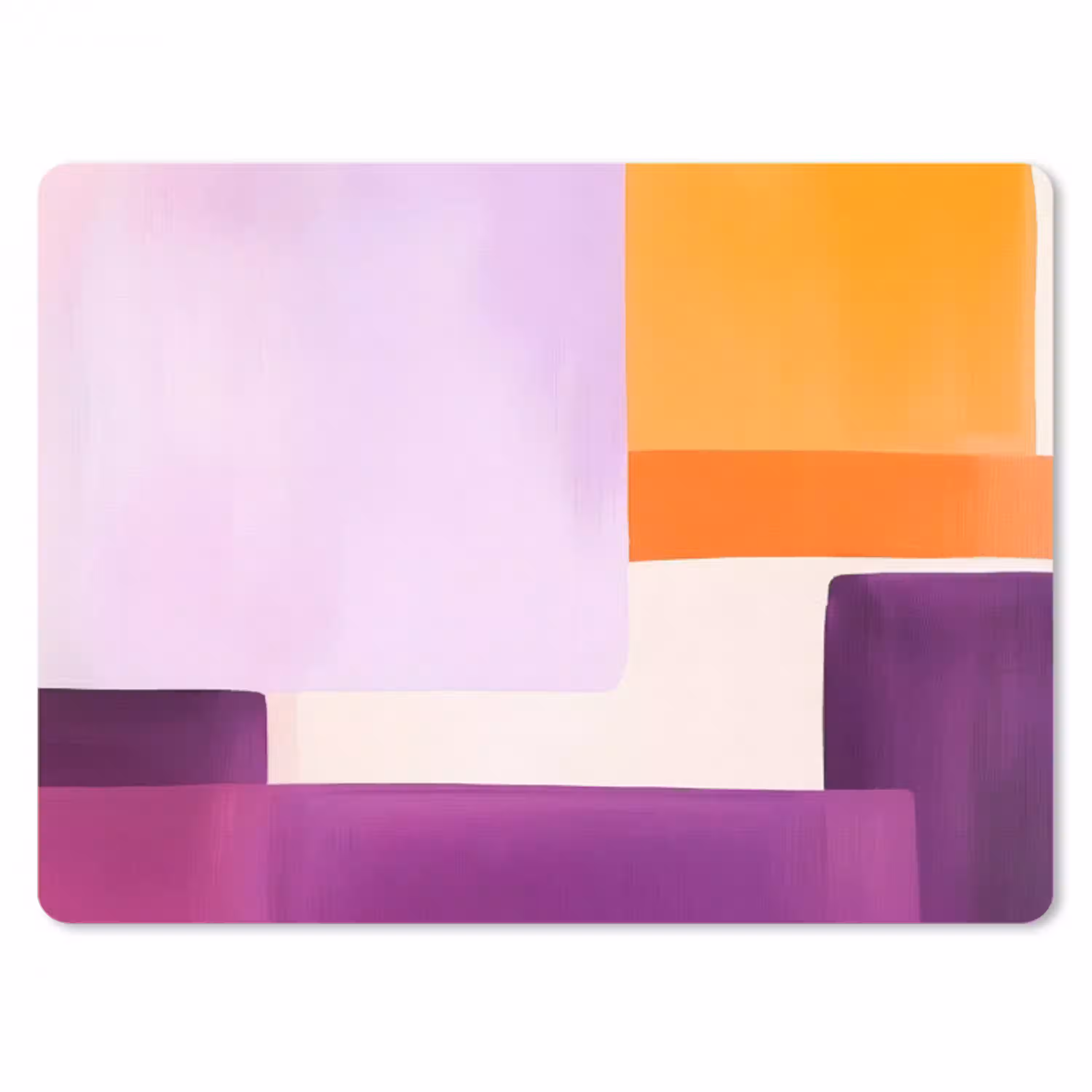 Vlakken - Abstract - Rechthoekig - Oranje muismat rubber klein -3d