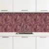 Bladeren - Patroon - Paars keuken achterwand 2 middel 871 -3d