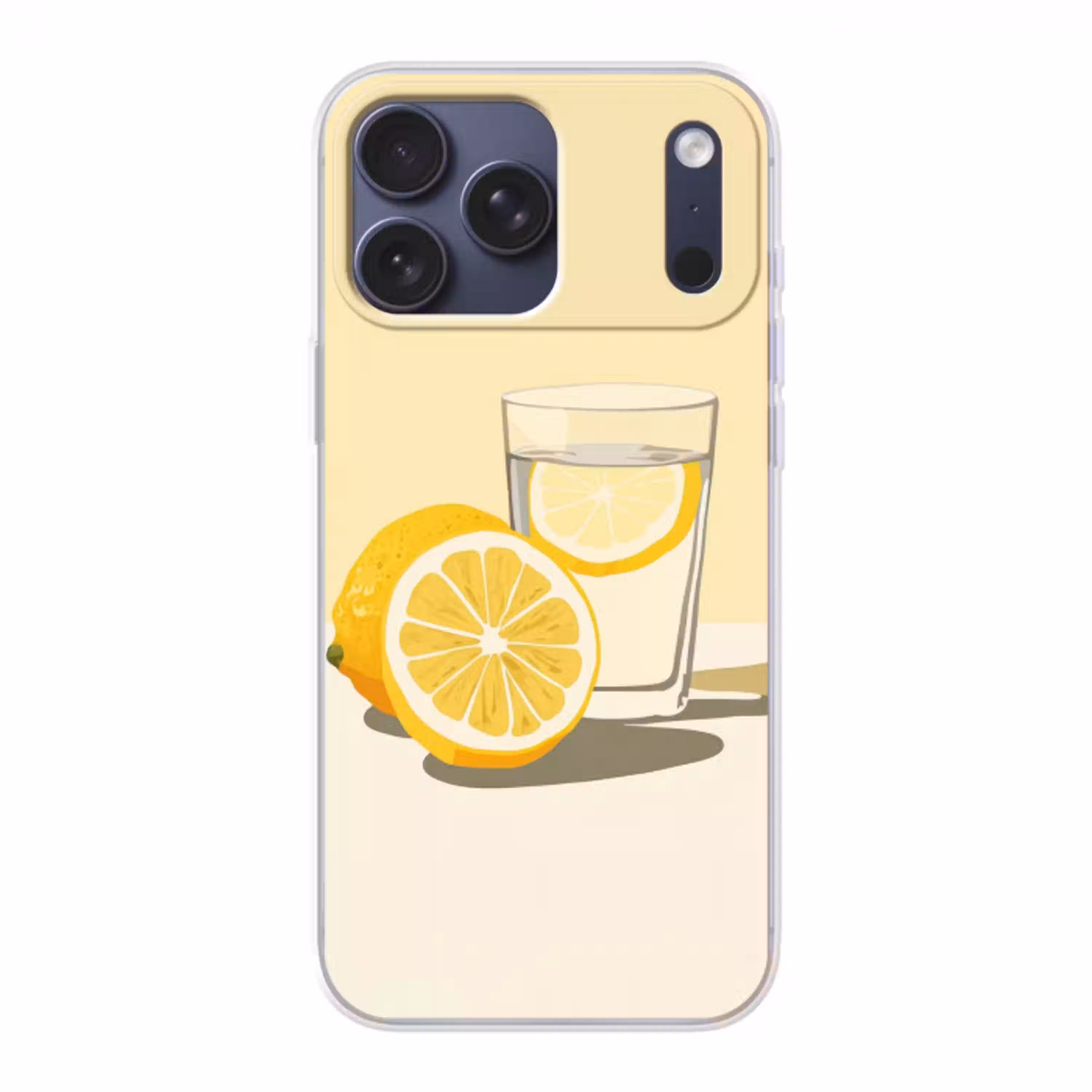 Glas - Citroenschijfjes - Geel Telefoonhoesje iPhone 17 Pro Max klein -3d