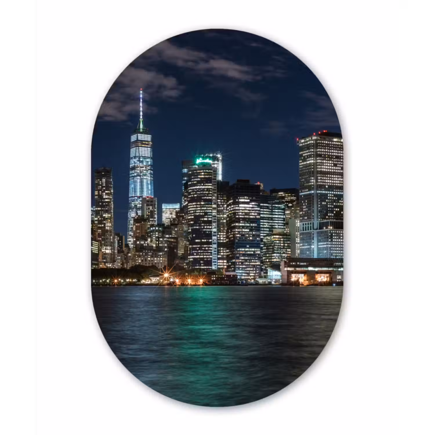 Muurovaal - New York - Skyline - Sterrenhemel