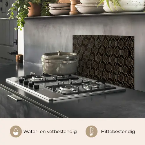 Goud - Zwart - Tunnel keuken achterwand spatscherm klein 900 -usp_NL