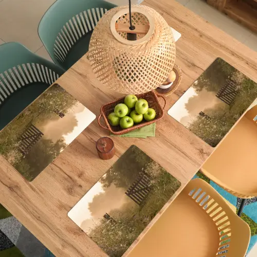 Hek - Natuur - Mist - Veld Placemat vinyl groot -zzsfeer5_Kitchenyeah-website