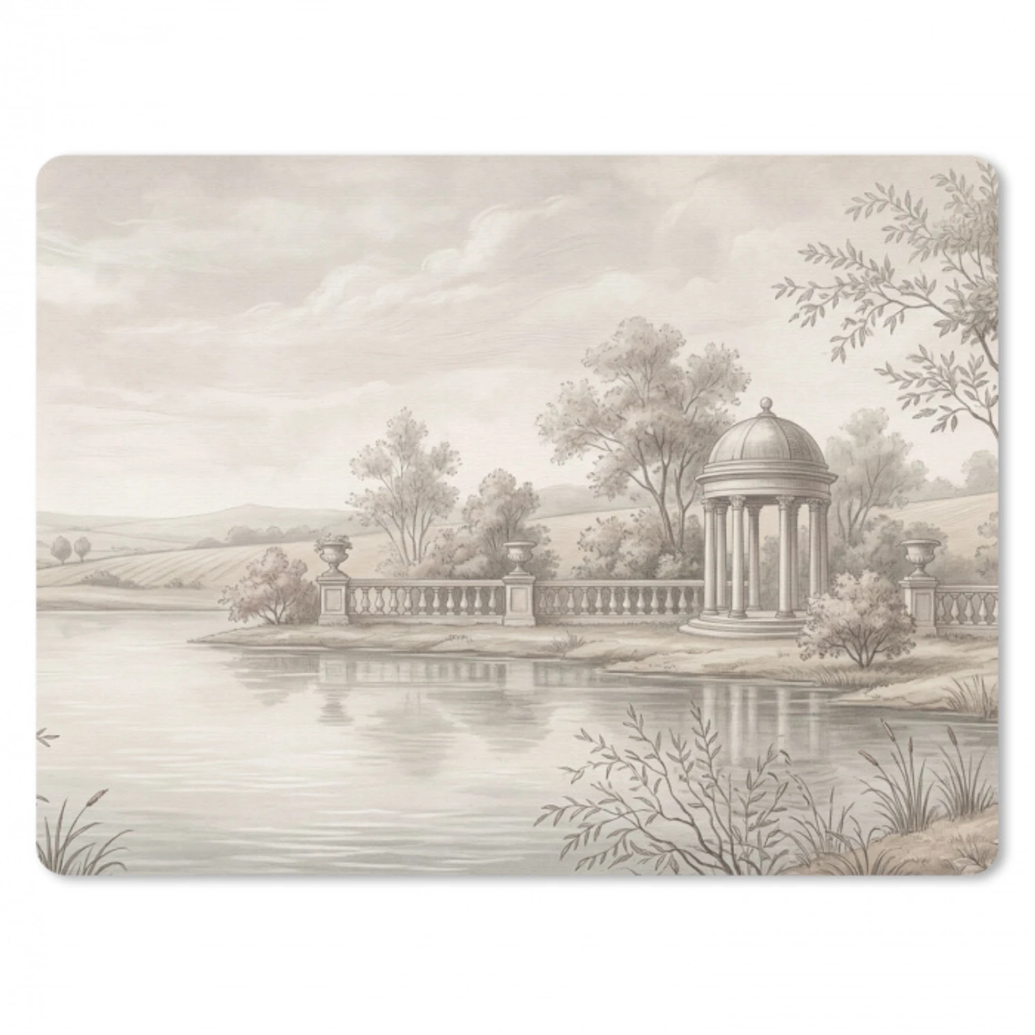 Terras - Water - Natuur - Landschap muismat rubber klein -3d