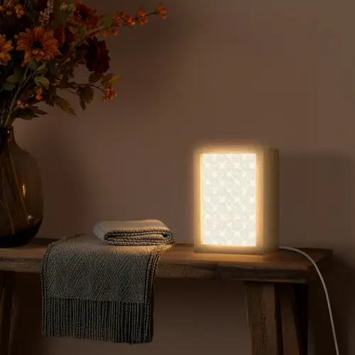 Abstract - Motief - Beige Light Box met kabel (Tafellamp) klein 925 -sfeer4