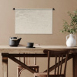 Lichtbeige - Terrazzo - Grijs Wandkleed katoen klein 269 -sfeer6