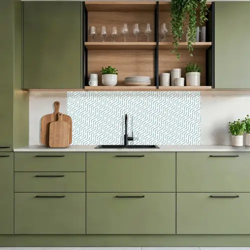 Design - Geometrie - Patroon - Groen keuken achterwand 2 middel 871 -sfeer3