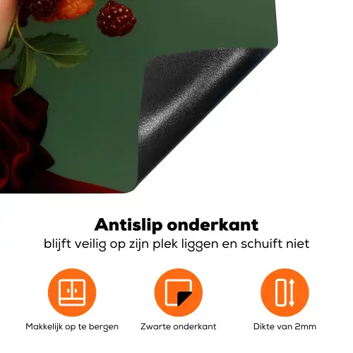 Vrouw - Aardbeien - Frambozen - Bramen - Bessen Inductie beschermer vinyl 3mm klein -zzzzzzz-td-onderkant