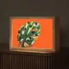 Blad - Oranje - Stippen - Kleurrijk Light Box met kabel (Tafellamp) klein -z3d_website