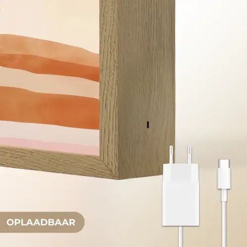 Palmbomen - Abstract - Zon - Heuvels Light Box met batterij (Wandlamp) middel -USP_websiteoplaadbaarNL