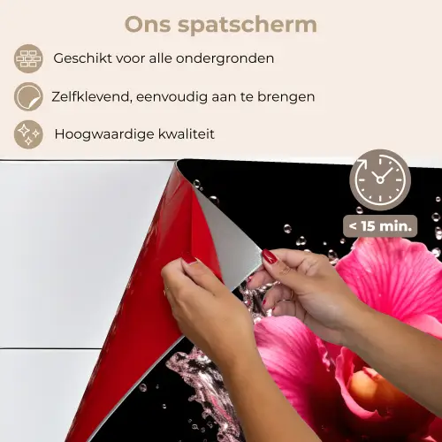 Bloemen - Roze - Water - Zwart - Botanisch - Natuur keuken achterwand spatscherm klein -spatscherm_NL