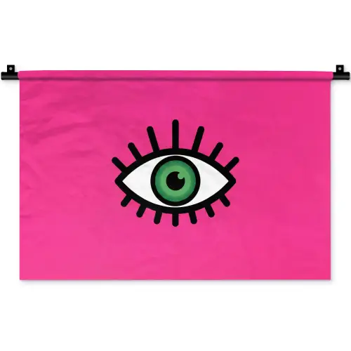 Minimalistisch - Oog - Roze Wandkleed katoen klein -zz3d