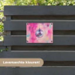 Discobal - Pink - Verf tuinposter los doek klein -sfeer3
