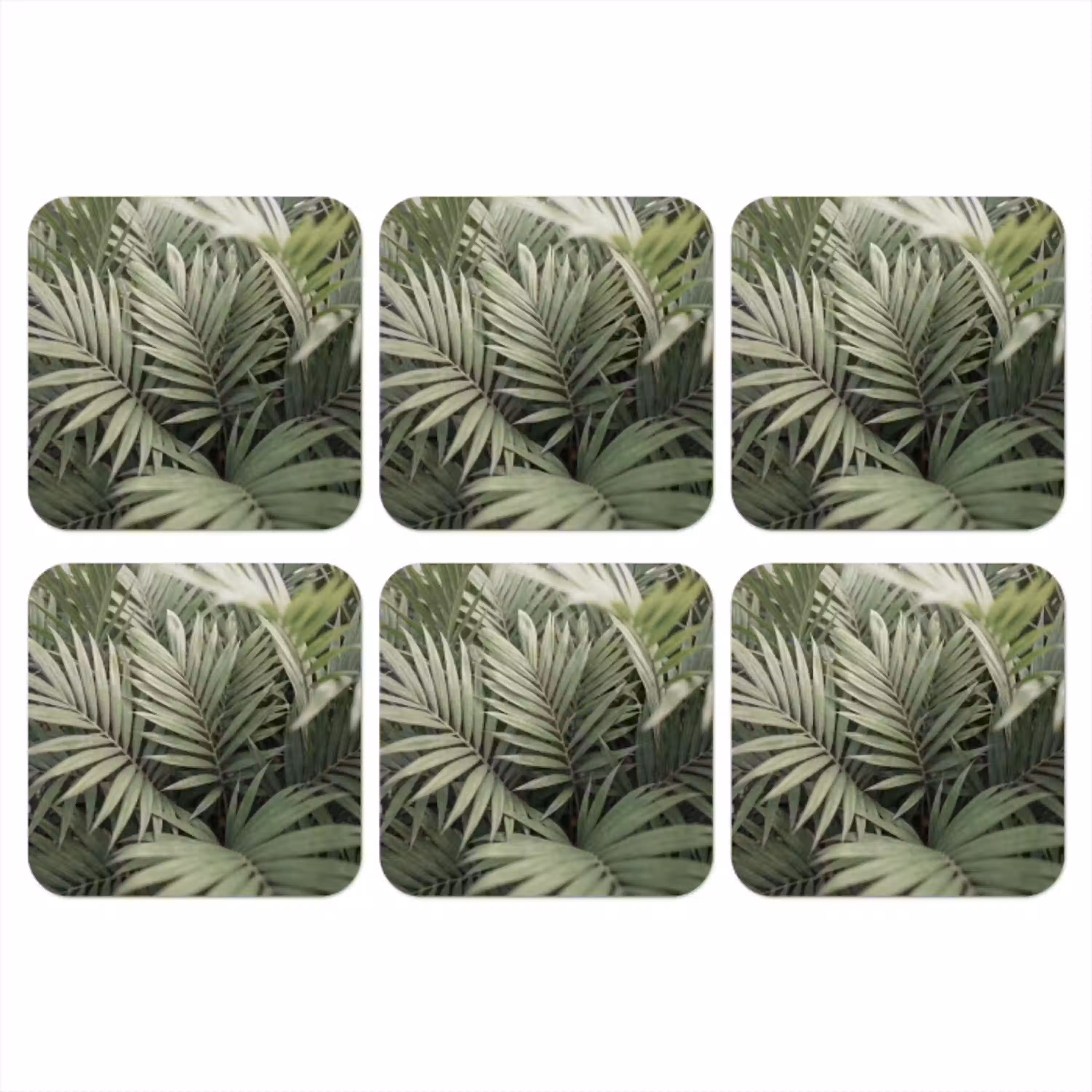 Plant - Palmbladeren - Natuur - Groen onderzetter kurk middel -3d