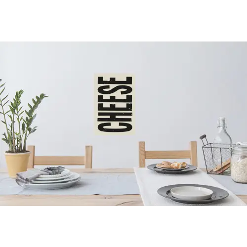 Kaas - Decoratie - Beige - Cheese Muursticker klein -eettafel