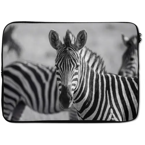 Zebra's - Zwart - Wit laptophoes neopreen klein -zkaufland3dotto
