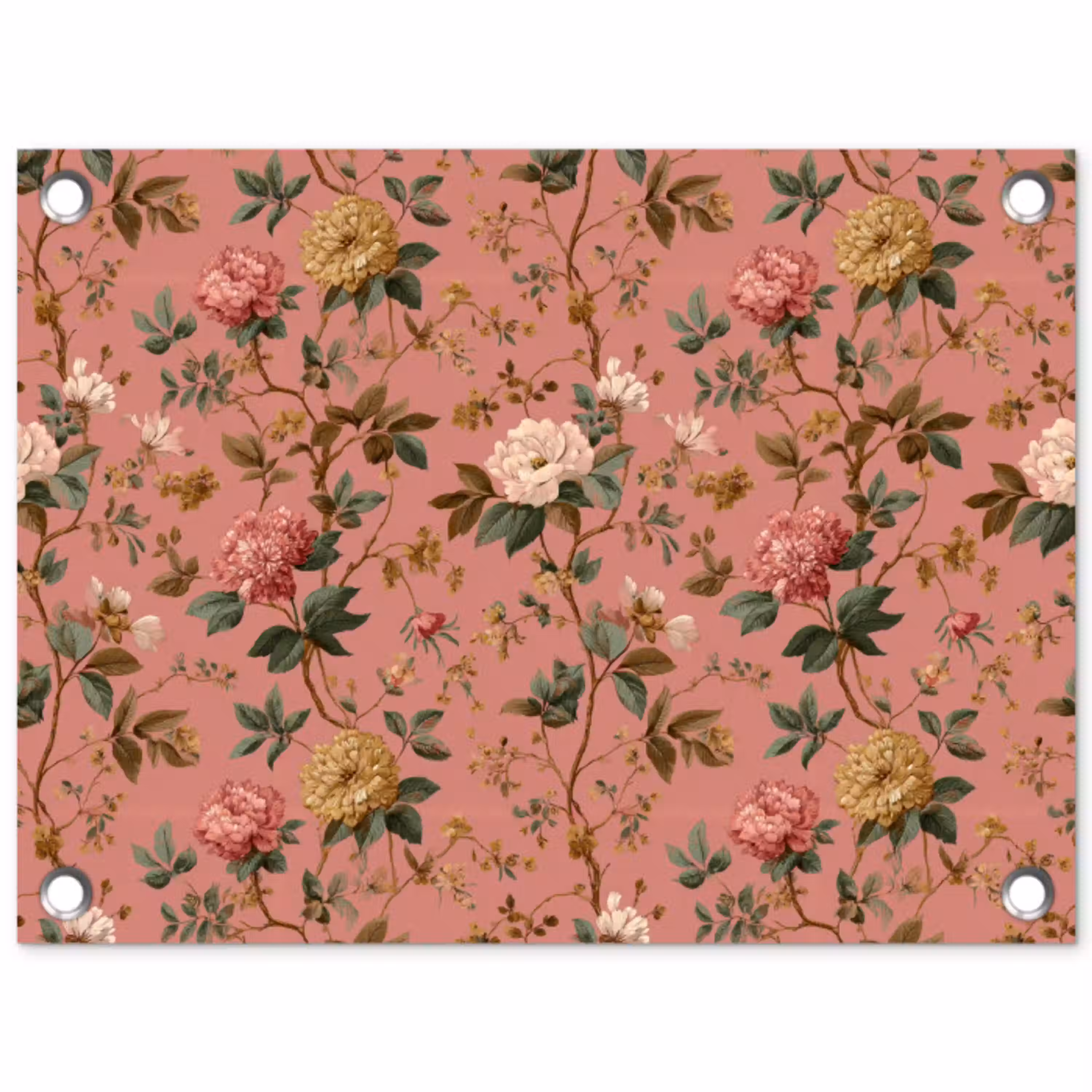 Klassiek - Botanisch - Roze tuinposter los doek klein 239 -3d
