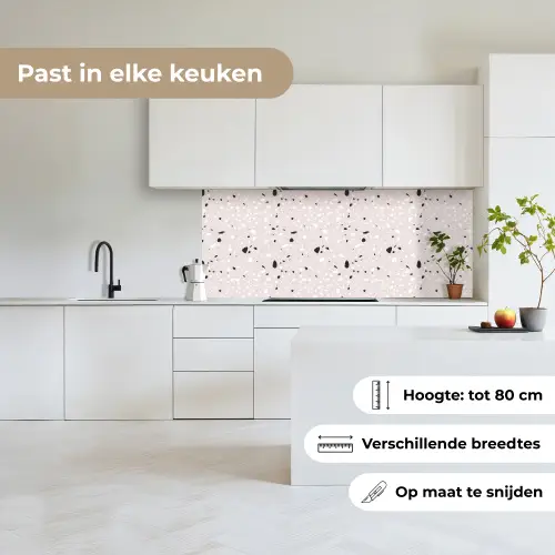 Terrazzo -  Patroon - Zacht - Zwart - Wit keuken achterwand 2 middel 871 -sfeer4_NL