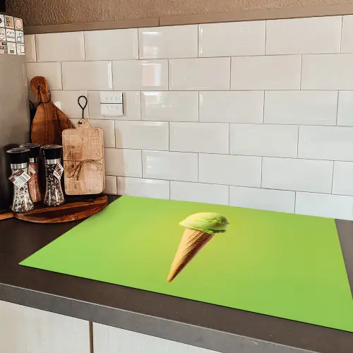 Hoorntje - Schepijs - Groen Inductie beschermer vinyl 3mm klein -sfeer3