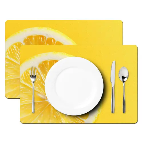 Citroen - Geel - Zonnig Placemat vinyl groot -zzsfeer2_Kitchenyeah-website