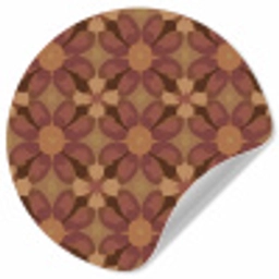 Retro - Bloemen - Bruin Wandcirkel behangsticker klein 186 -3d