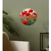 Klaproos - Bloemen - Rood - Paars - Weide Wandcirkel behangsticker klein -sfeer2