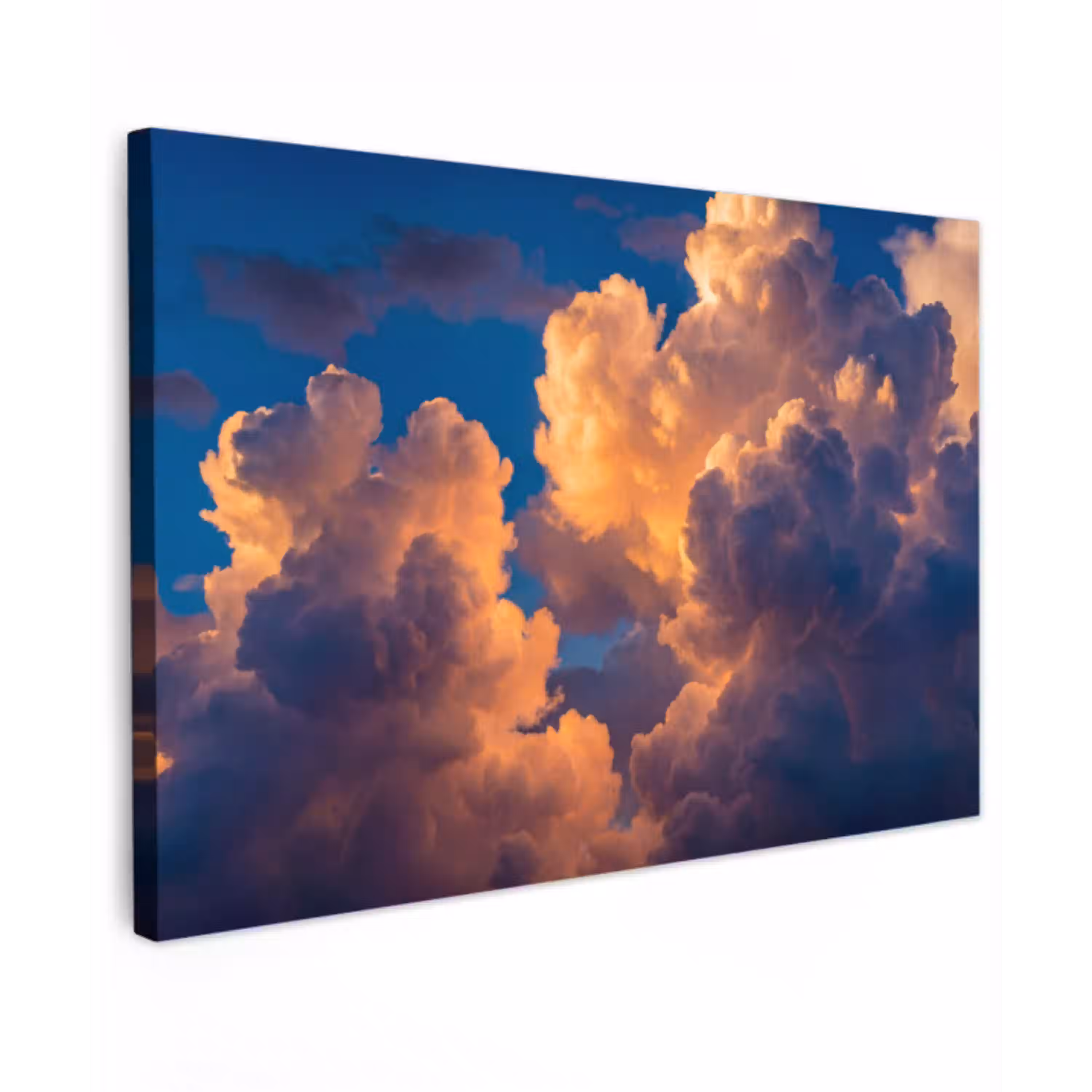 Wolken - Zonsondergang - Natuur - Oranje - Blauw canvas 2cm klein -z3d
