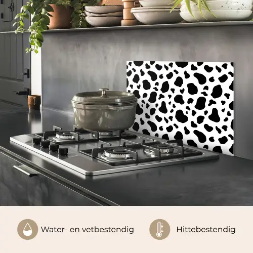 Vlekken - Zwart - Wit - Koe keuken achterwand spatscherm klein 900 -usp_NL