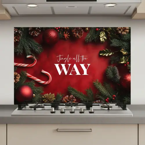 Kerst - Quote - Rood - Kerstballen keuken achterwand spatscherm klein -3d_website