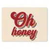Oh honey - Rood - Schaduw muismat rubber klein -3d