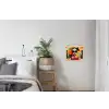 Meisje - Zonnebril - Kat - Retro textielposter latten blank klein -woonkamer