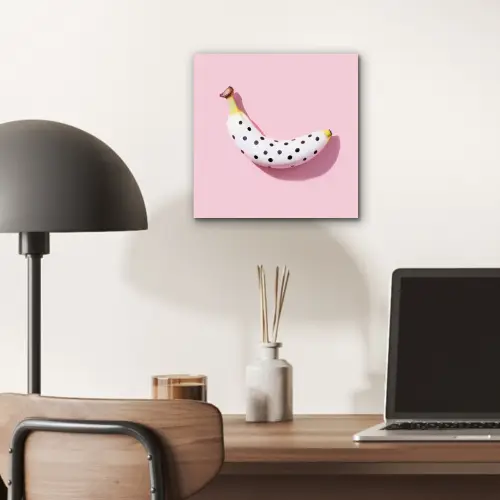 Banaan - Stippen - roze aluminium wit klein -sfeer5