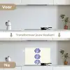 Schelpen - Blauw - Patroon keuken achterwand spatscherm klein -voor_na_NL
