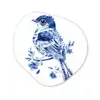 Vogel - Delfts blauw - Illustratie - Bloemen Wandcirkel Organisch Plexiglas middel -3d